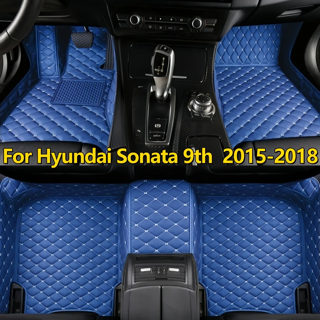 Car Floor Mats Fit For Hyundai Sonata 9th 2015 2016 2017 2018 Waterproof Foot Pads Floor Mats Carpets Car Accessories Inter