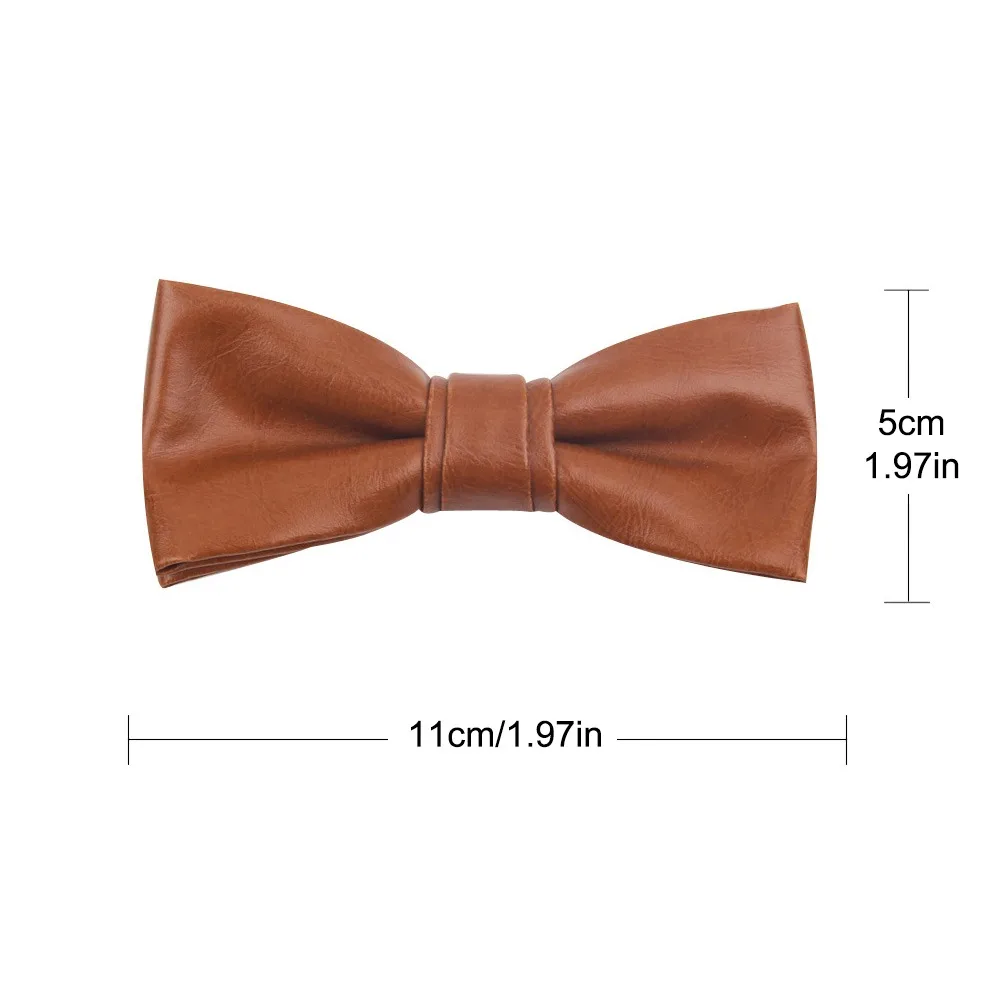 간단한 솔리드 컬러 PU 가죽 나비 넥타이 조정 가능한 질감 남자 넥타이 소프트 Bowknot 레트로 넥타이 셔츠