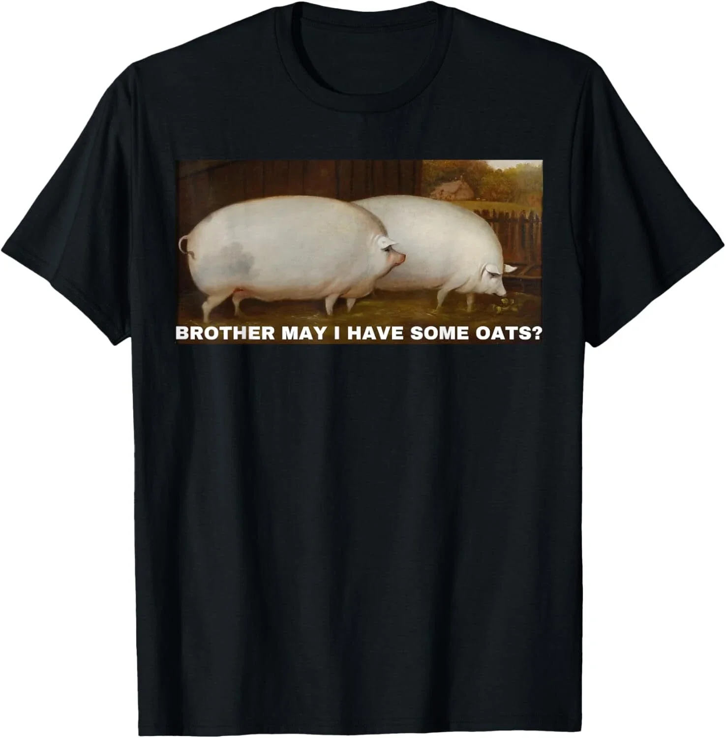 Brother May I Have Some Oats Classic Dank Meme Pair of Pigs Women T-Shirt Funny Summer Men's Tops Tees Streetwear Women Clothing