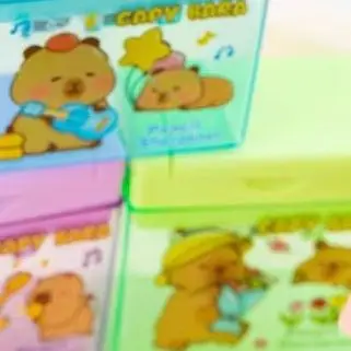 1/4 قطعة الكرتون كابيبارا ثقب مزدوج براية أقلام Kawaii طالب القرطاسية اللوازم المكتبية مبراة أقلام رصاص صغيرة للأطفال #1