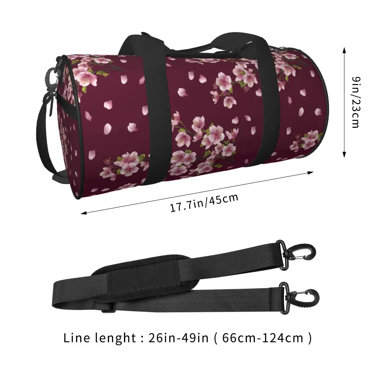 Sakura Blossom Gym Bag Beauty Pink Fashion Waterproof Sports Bags Large Capacity Travel Training Handbag Fitness Bag For Couple