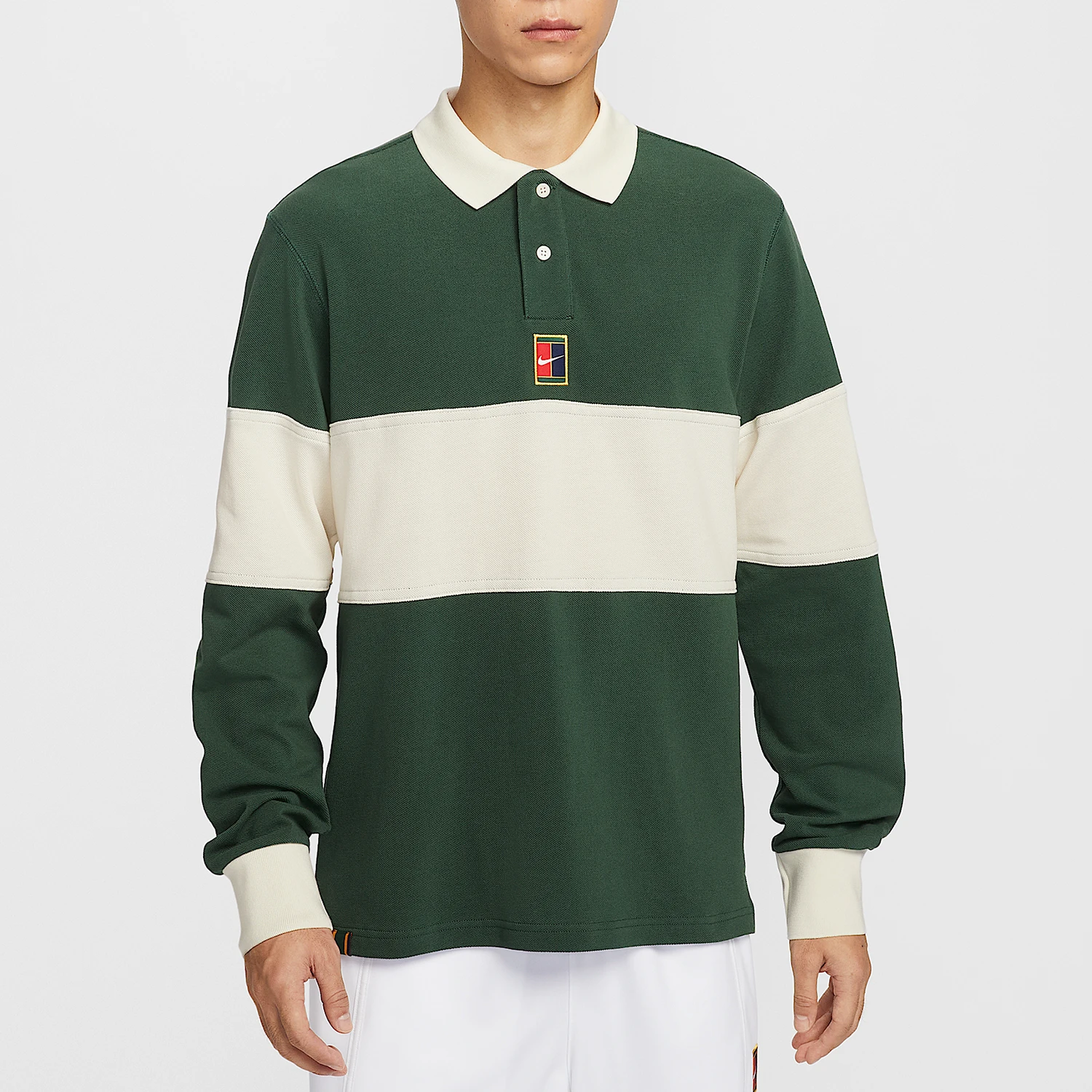 

Оригинальная мужская теннисная рубашка-поло Nike с нашивками на воротнике для осени HQ1749-323