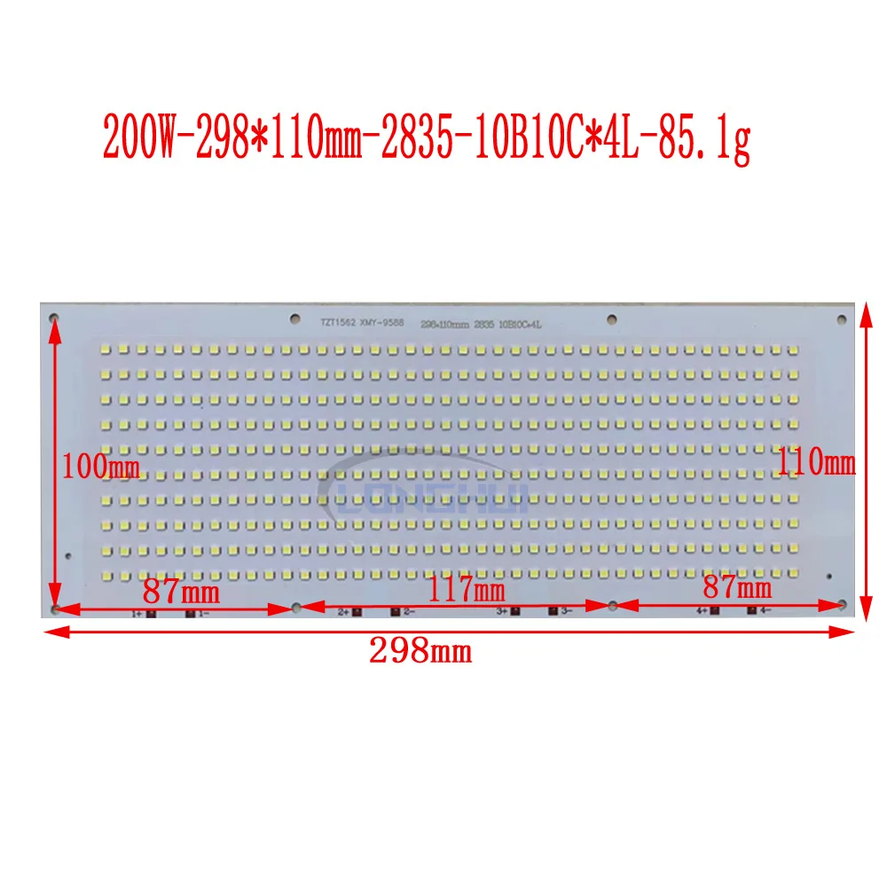 High power LED 20-200W rectangular light board accessory suitable White Warm white for Workshop, supermarket, park, square const