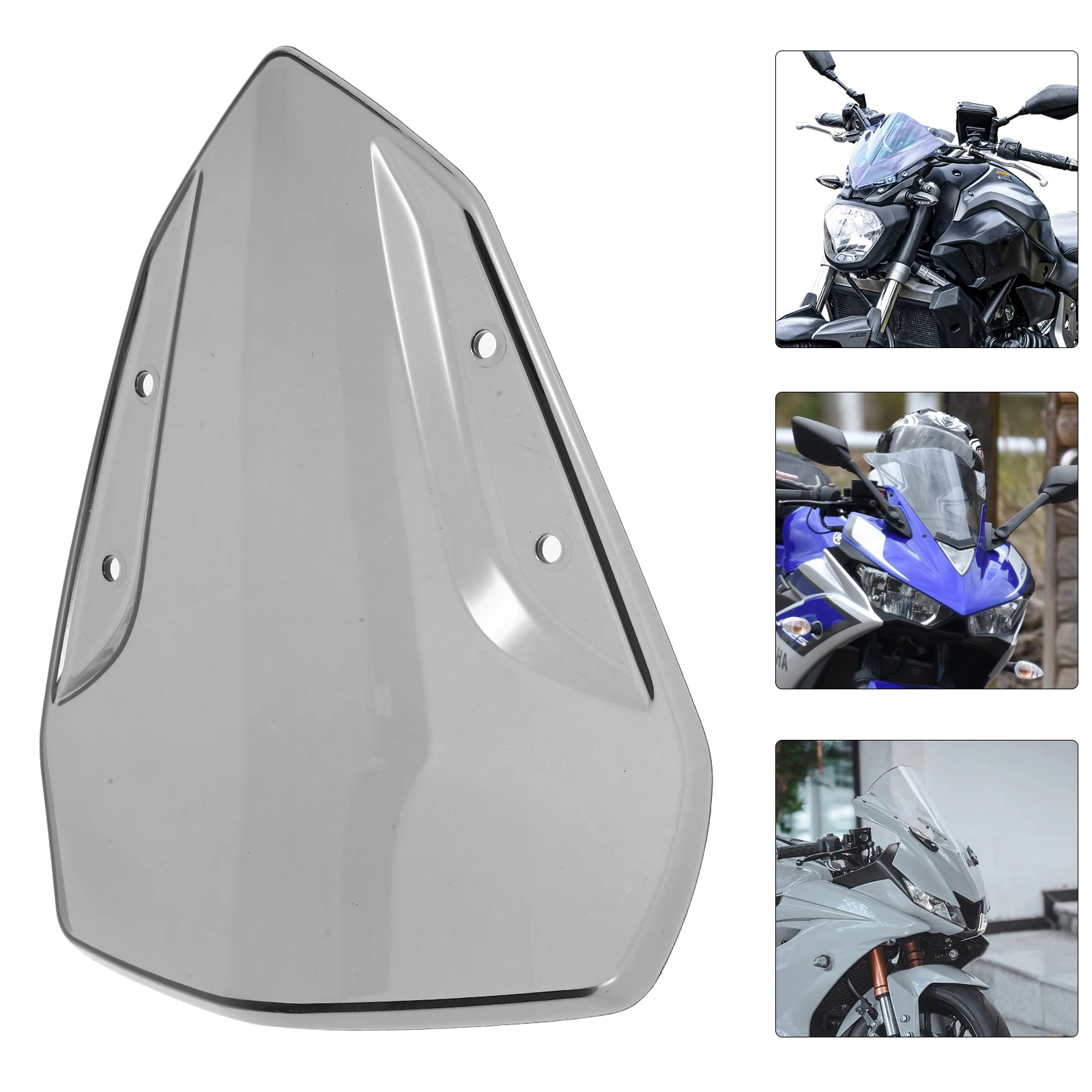 

Motorcycle Windshield Clear Windscreen Accessories Deflector Black Reinforcement
