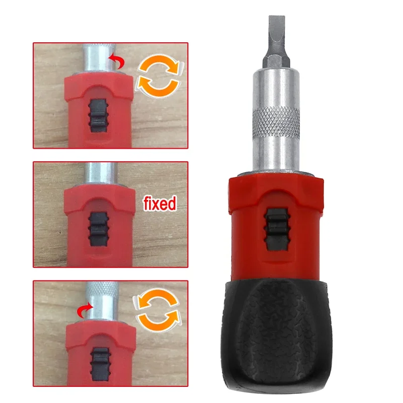 Multifunctional Ratchet Wrench Screwdriver 1/4 Inch Hex Socket Screw Driver 80x33mm Anti-slip Handle For Hand Tools Accessories