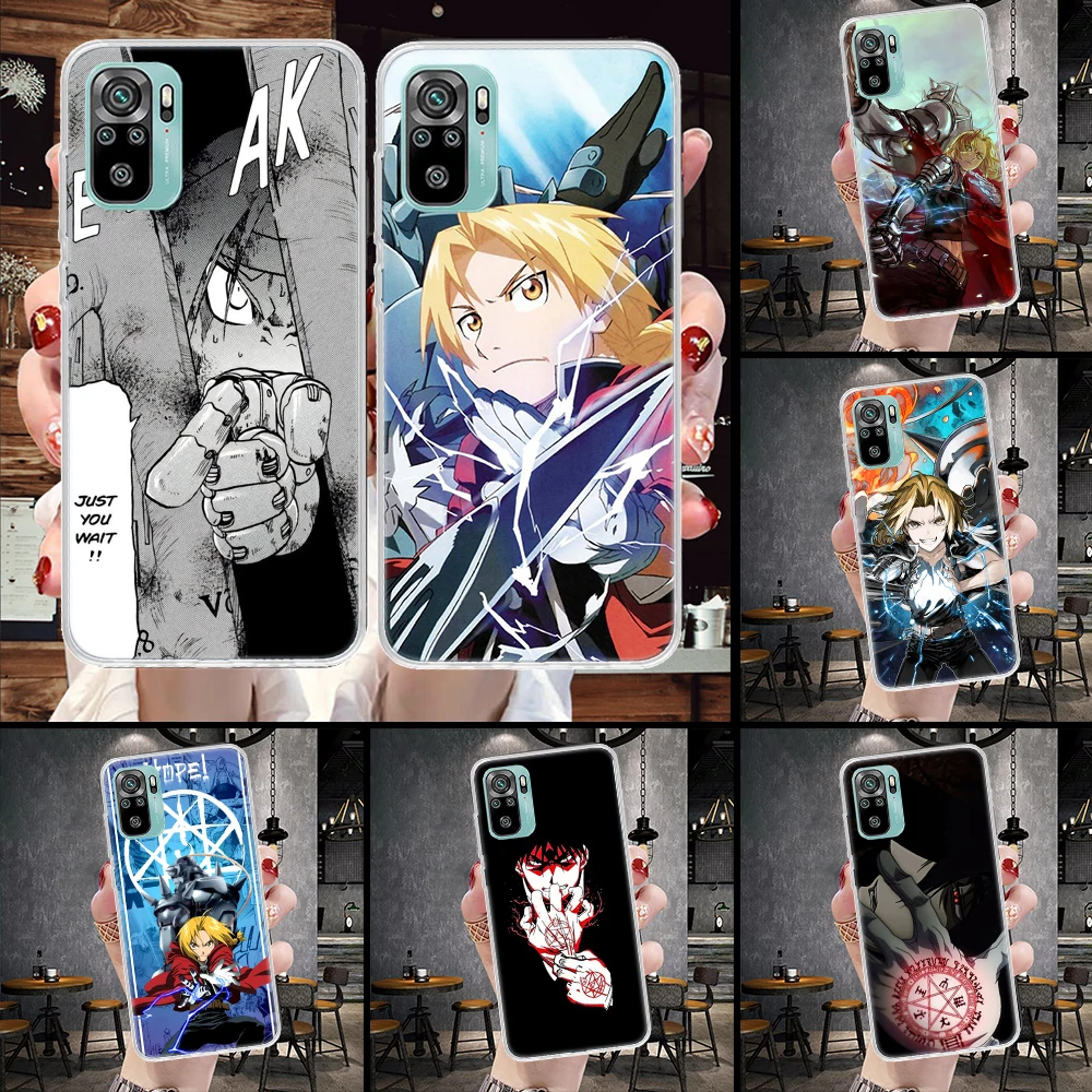 Funda de teléfono suave con diseño de anime Fullmetal Alchemist para Xiaomi Redmi Note 15 14 14S 13 12 Pro Plus 12S 11 11S 11E 10 10S 11T 5G Fundas Coq