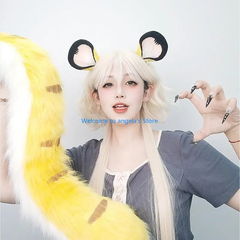 X4YC Furry Anime Tigers Ears Headband For Cosplay Halloween Parties Costume Accessories Soft Plush Adult Kids Animal Lover
