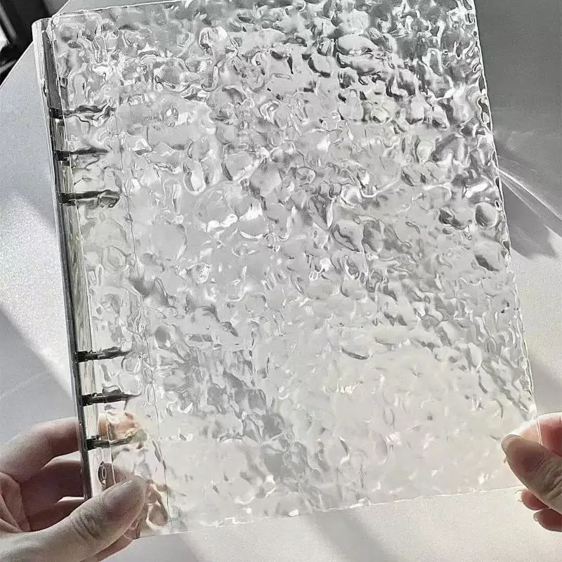 ZY A5 Ordnerhülle für Fotokarten, Sammelmappe, Organizer, 6-Loch-Acryl, Wasserwellen-Optik, transparentes Album – Detail 4