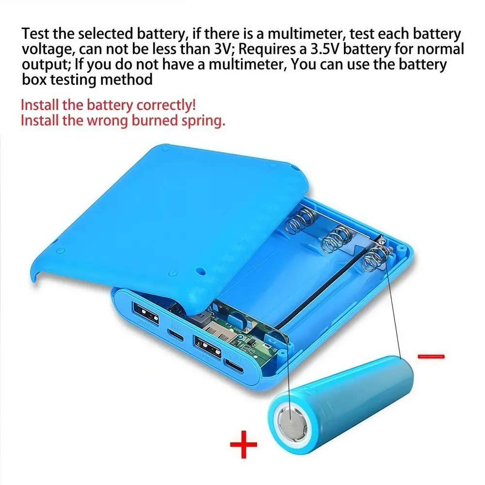 Portable DIY Power Bank Box 4 Slots 18650 Solderless Charger Case Fast Charging Mini Power Supply Housing Batteries Charging