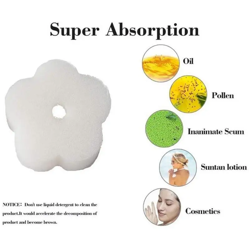 Esponja absorbente de aceite para bañera de hidromasaje, accesorios flotantes con forma de flor, espuma de dibujos animados, 10 piezas