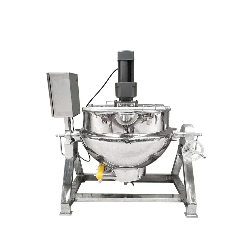 

Industrial Stainless Steel Jacketed Kettle 50L-600L with Agitator for Sanitary Porridge Soup Mixing Cooking Boiler
