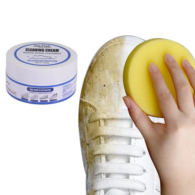 White Shoe Cleaning Cream Shoes Whitening Cleansing Tool Sneaker Stain Cleaning Wipe Sponge Stains Remover Shoes Whitening