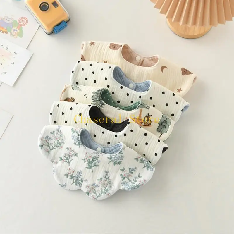E7CE Cotton Baby Bib Soft Nursing Bib Towel for Double Sided Use and Easy Cleaning