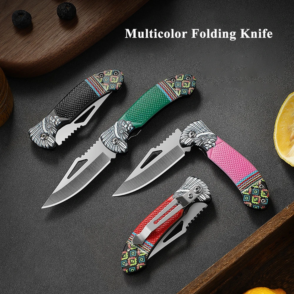 PP Handle Folding Knife High Hardness Steel Blades Camping Pocket Knife Self-defense Hand Tools Military Tactical Knives Cutter