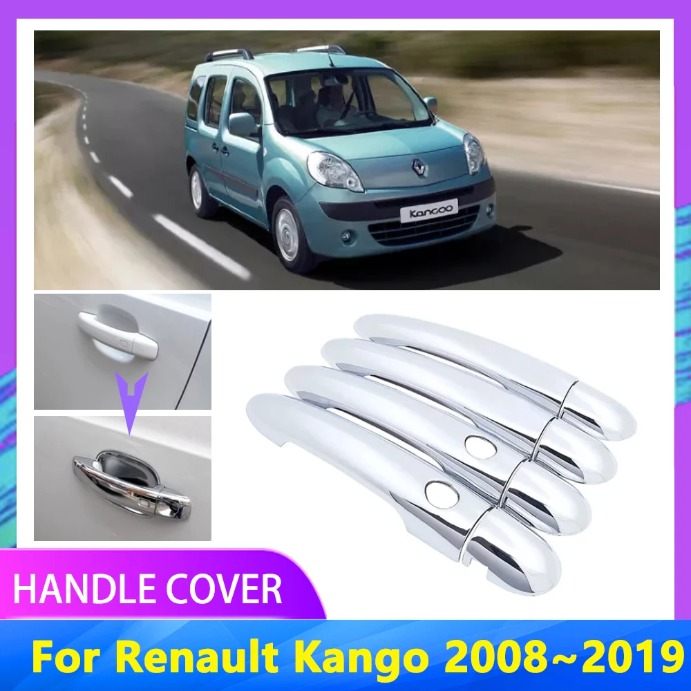 

Для Renault Kangoo II MK2 2008 ~ 2019 2011 2013 2015 2016 2018 крышка дверной ручки хромированная внешняя дверная ручка нержавеющие аксессуары