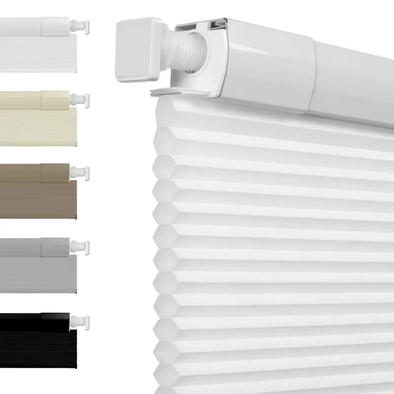 No Tool No Drill Honeycomb Cellular Blinds for Windows Cordless Blackout Shades Easy Installation for Home