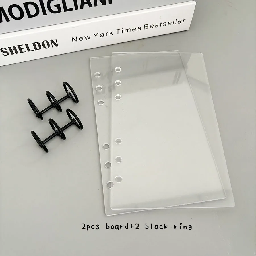 A6 Ringbuch mit Acryl-Einband, 2 Stück PMMA-Platten mit Metallring, DIY Junk Journal Notizbuch-Set, 45 Blatt Nachfüllpapiere, Stati – Detail 15