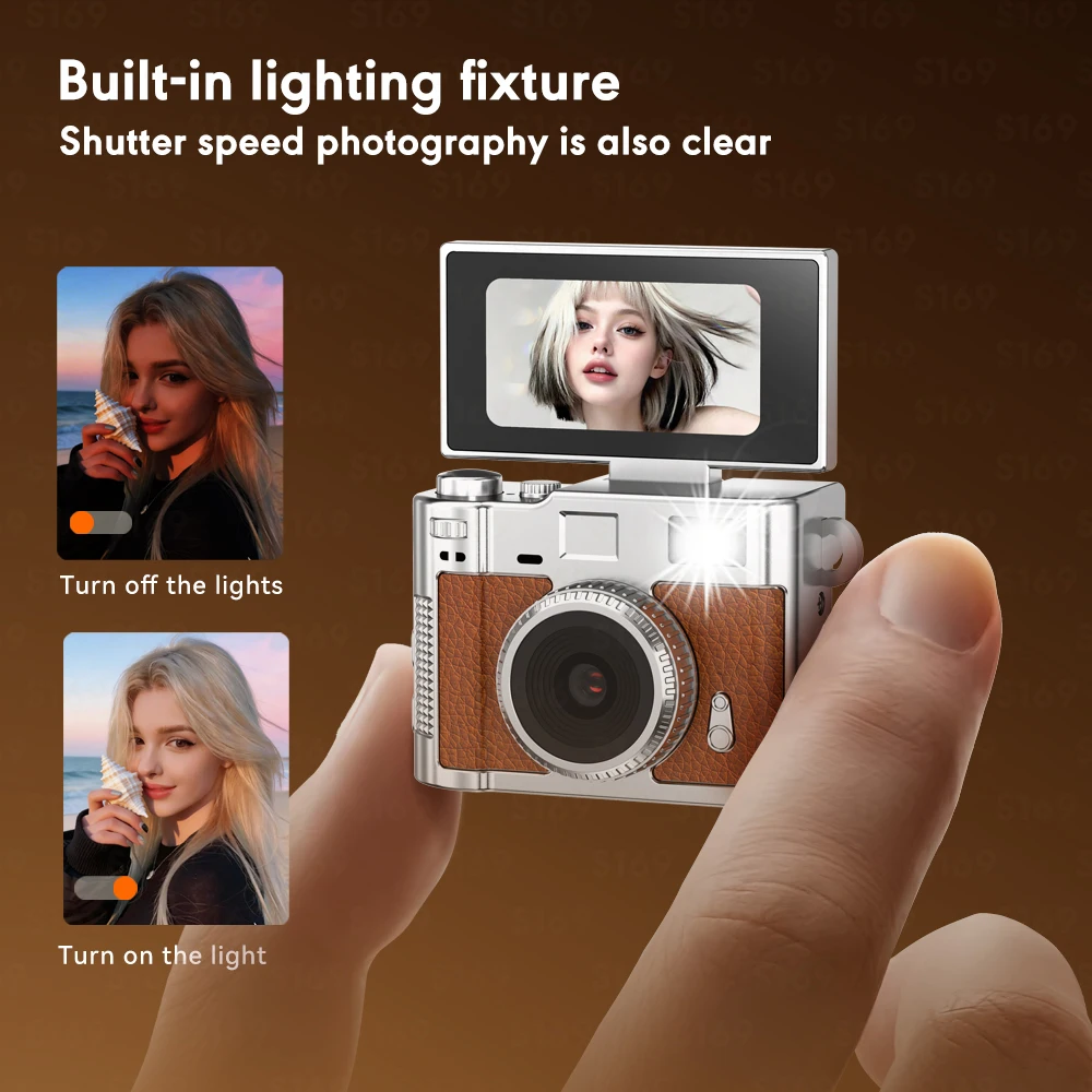 S169 Mini Necklace Camera 1080P HD Video Recorder 1.47'' IPS Screen Wearable POV Vlog Sports Camera Portable Cameras