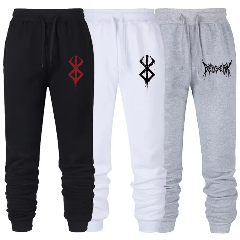 2025 Women Sweatpants Japanese Anime Berserk Print Fleece Joggers for Men Trousers Fitness Gym Running Pants Unisex Winter