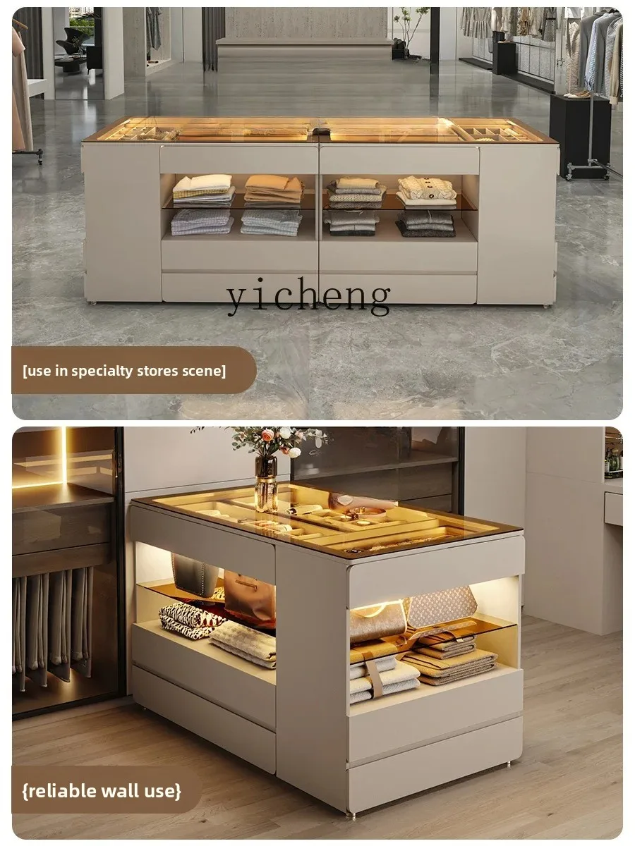 

Double-Sided Chest of Drawers Jewelry Display Cabinet Cloakroom Center Table Home Room Storage Cabinet