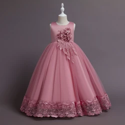 Teen Flower Wedding Girls Party Dress Christmas Costume Princess Pageant Prom Gown Kids Dresses for Girls Formal Evening Clothes
