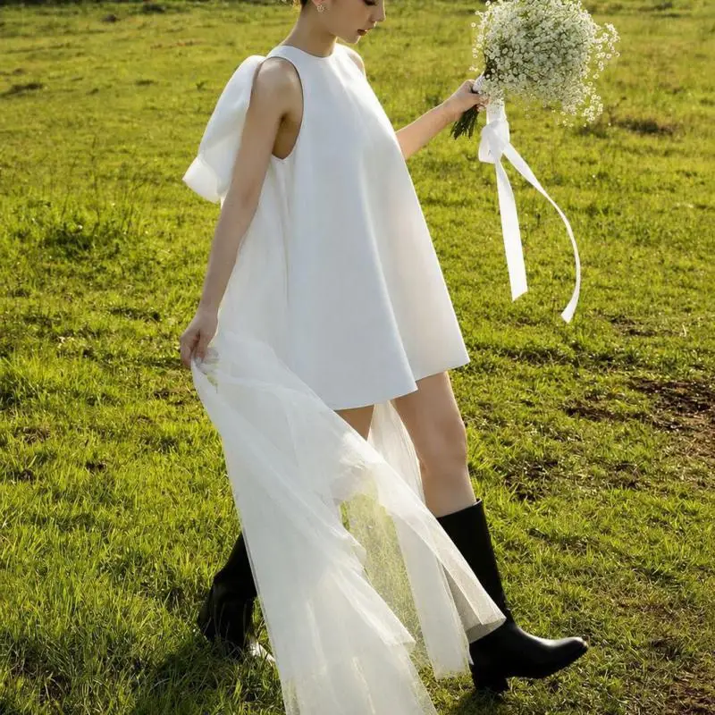 robe-de-mariee-courte-avec-nœud-en-tulle-detachable-col-rond-sans-manches-pour-fetes-seances-photo-en-exterieur-personnalisable