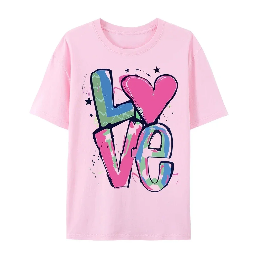 New Love Couple Graphic T-Shirts Women Kids Street Style Casual Cotton O-Neck Short Sleeve Tee Cool Streetwear