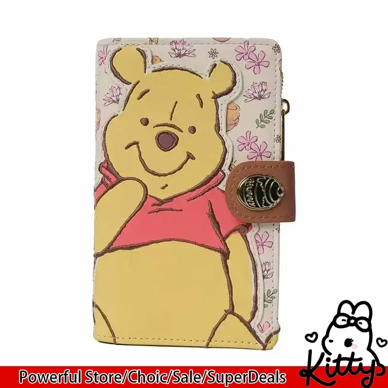 

Новый кошелек Disney Loungefly с изображением мультяшного персонажа Винни-Пуха, портативный кошелек для монет, сумка для хранения банковских карт, подарок для девочек