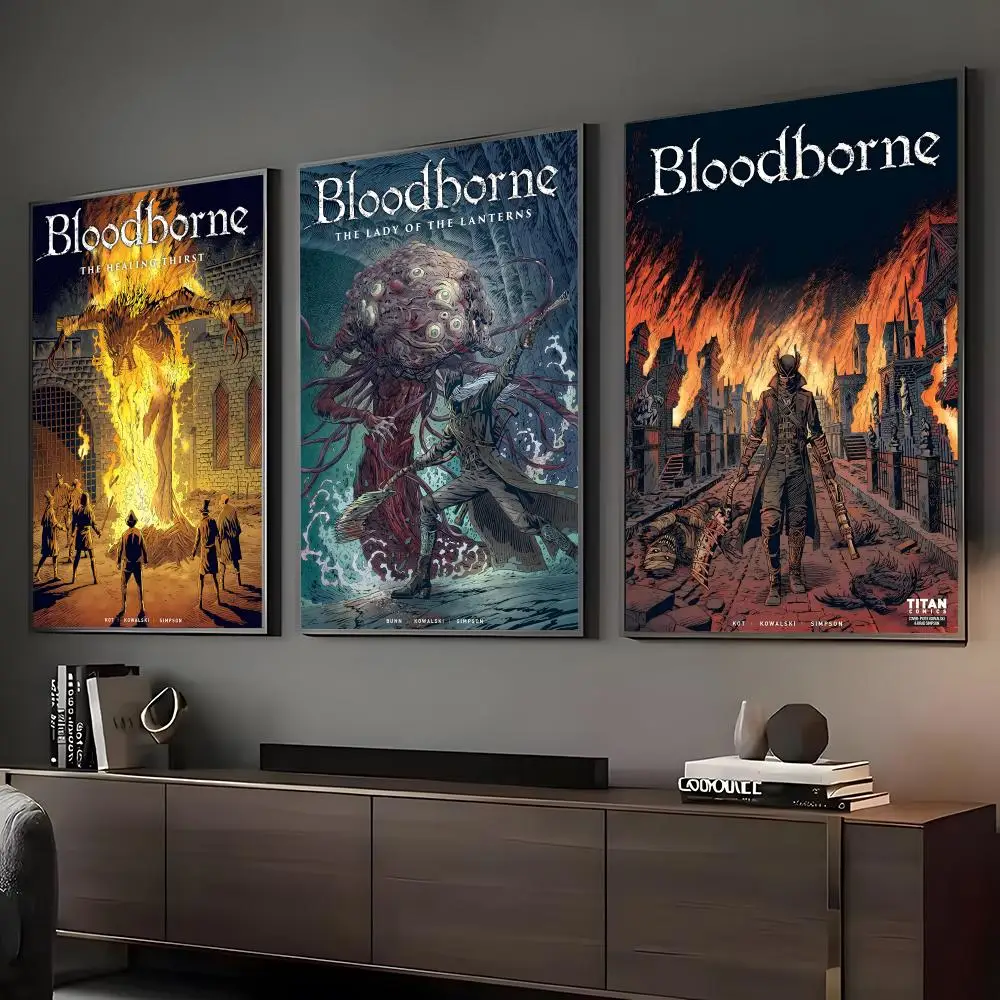 Game B-BloodborneS Painting Calligraphy HD Art Wall Waterproof Home Living Room Bedroom Bar Decorative Paintings