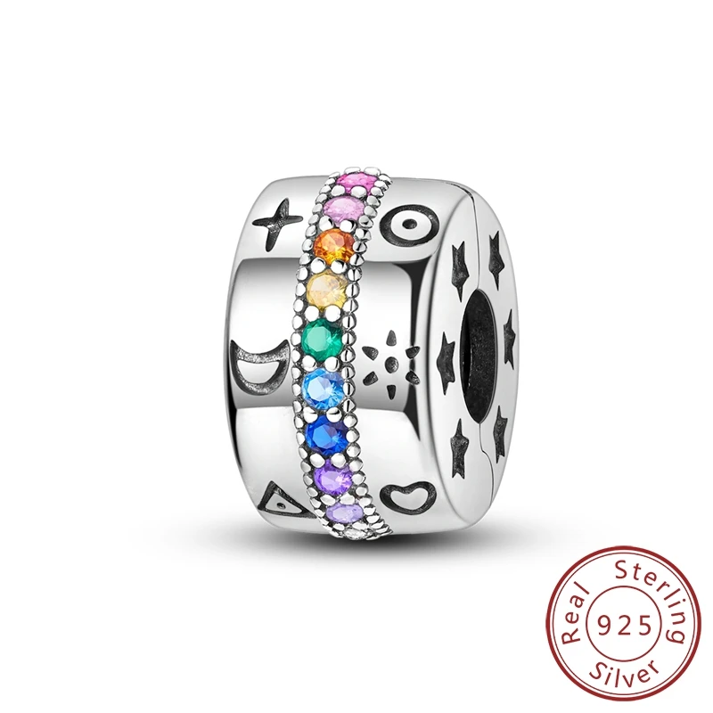 

Charms Original 925 Sterling Silver Colored Zircon Lucky Beads Fit Bracelet Women Jewelry Diy Fine Gift Accessory