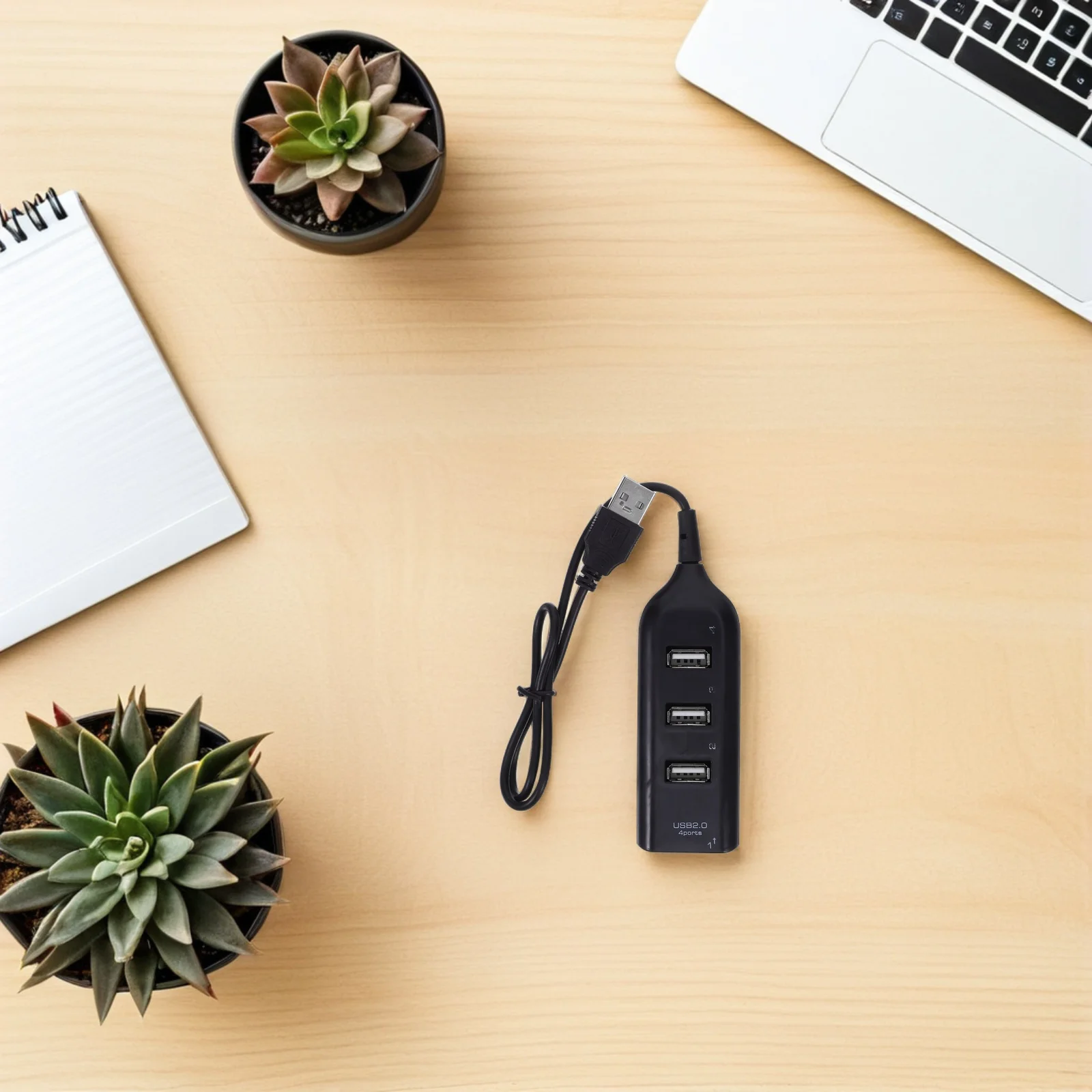 Répartiteur Hub USB 2.0 à 4 Ports, pour ordinateur portable, tablette, téléphone intelligent, noir, transfert de données haute efficacité, Compatible Hub USB