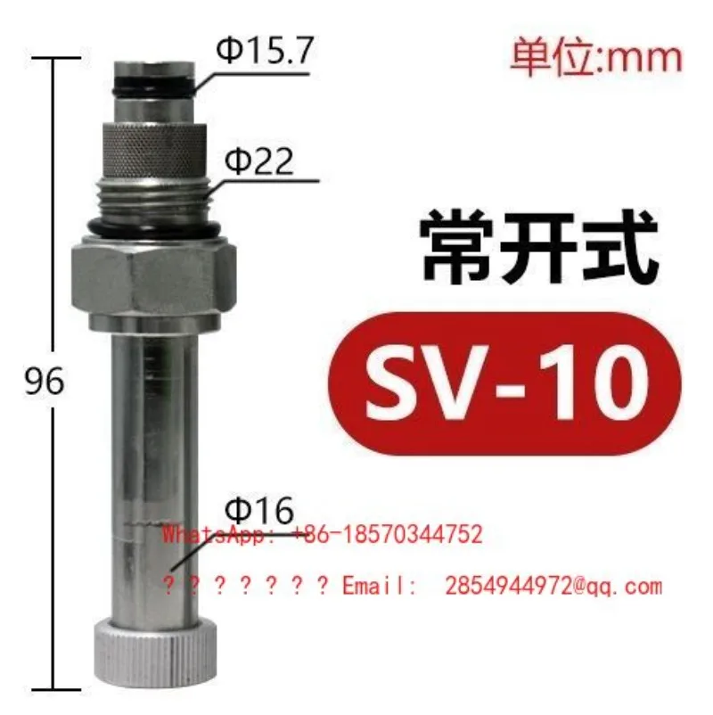 SV10-21 Normally Open Threaded Cartridge Solenoid Valve LSV-10-NOP Hydraulic One-Way Pressure Holding Shutoff Directional Valve