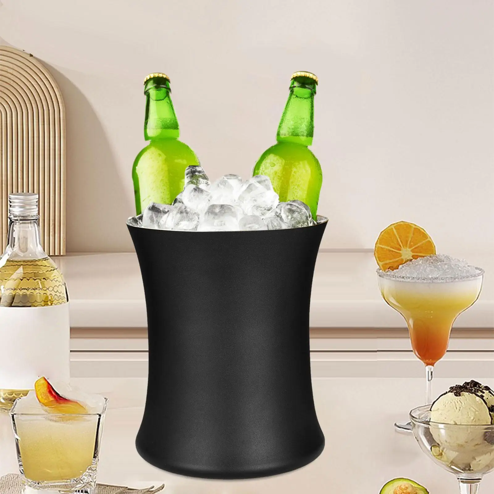 

Ice Bucket Chilling Bucket Ice Cube Container Stainless Steel Practical Multiuse for Bar Barbecue Outdoor Parties Beverage