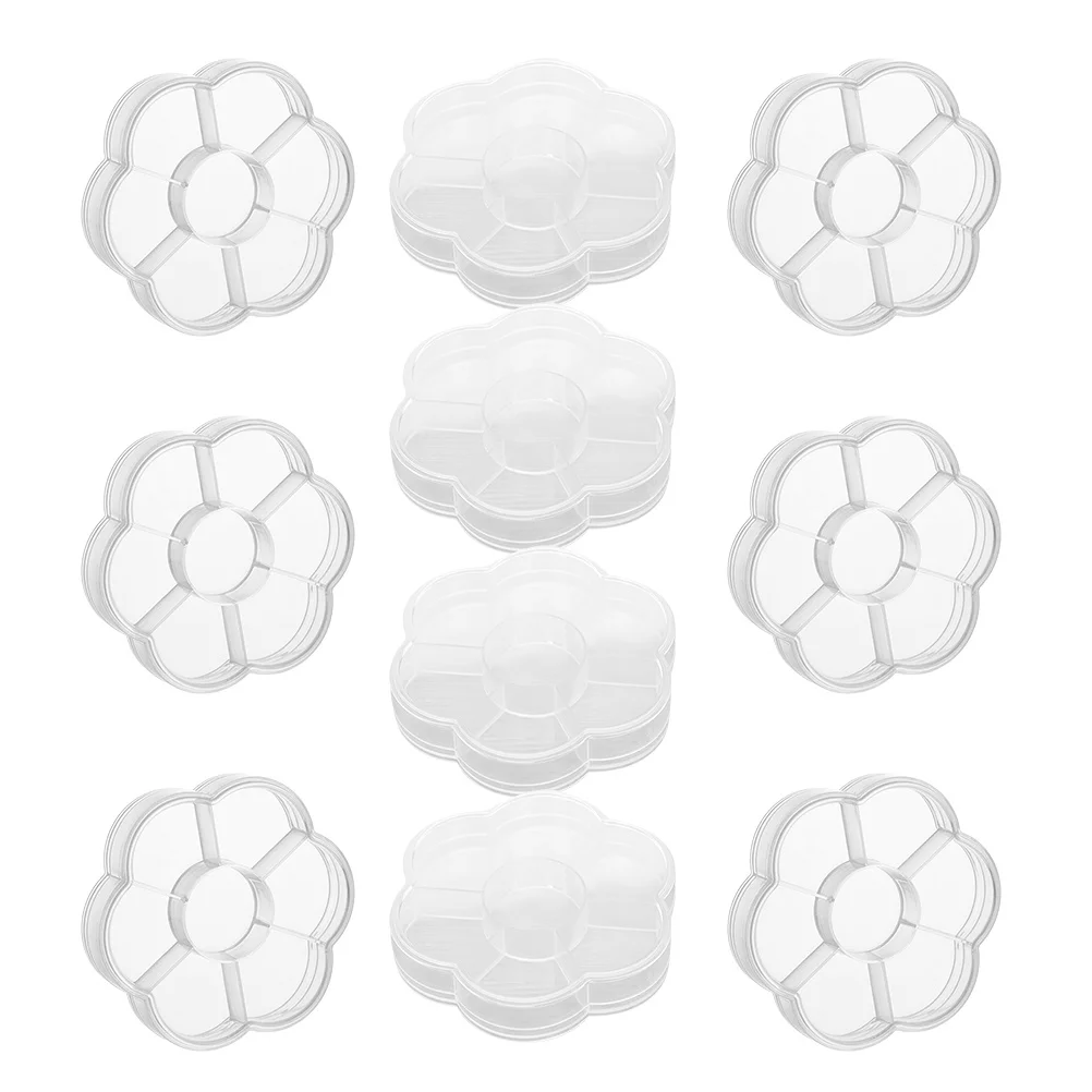 10 pçs caixa de armazenamento de jóias claro brinco organizador portátil leve grânulo titular para anéis pulseiras grampos de cabelo exibição desktop