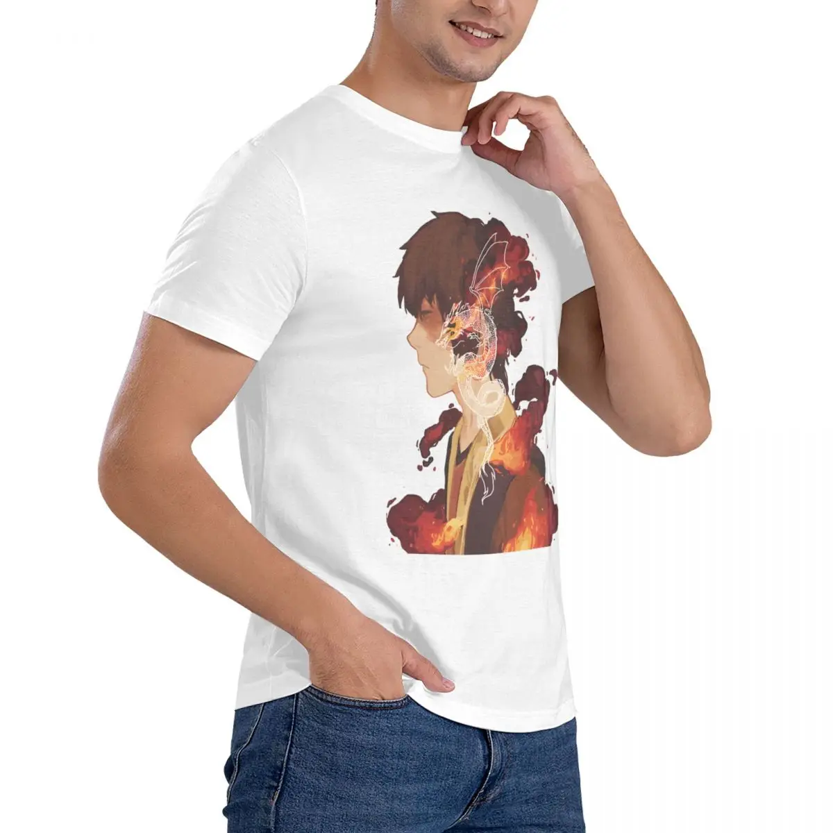 Zuko-Camiseta divertida para hombre, camisa de manga corta con cuello redondo, 100% algodón, Avatar, The Last airdoblador, 4XL, 5XL