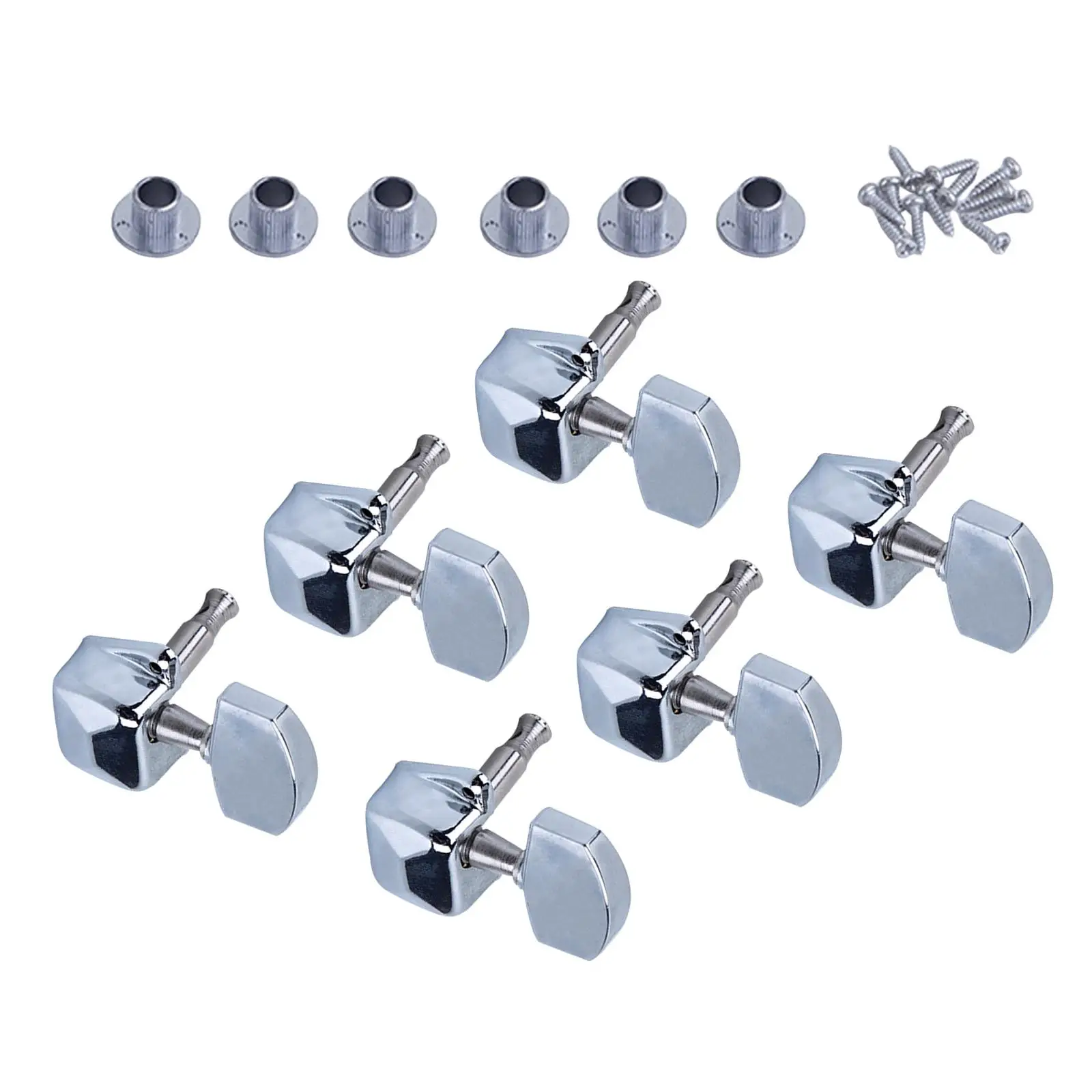 6Pcs Guitar String Tuning Pegs Machine 3R3L Knobs Tuning Keys with Mounting Screw for Electric Folk Acoustic Guitar Ukulele