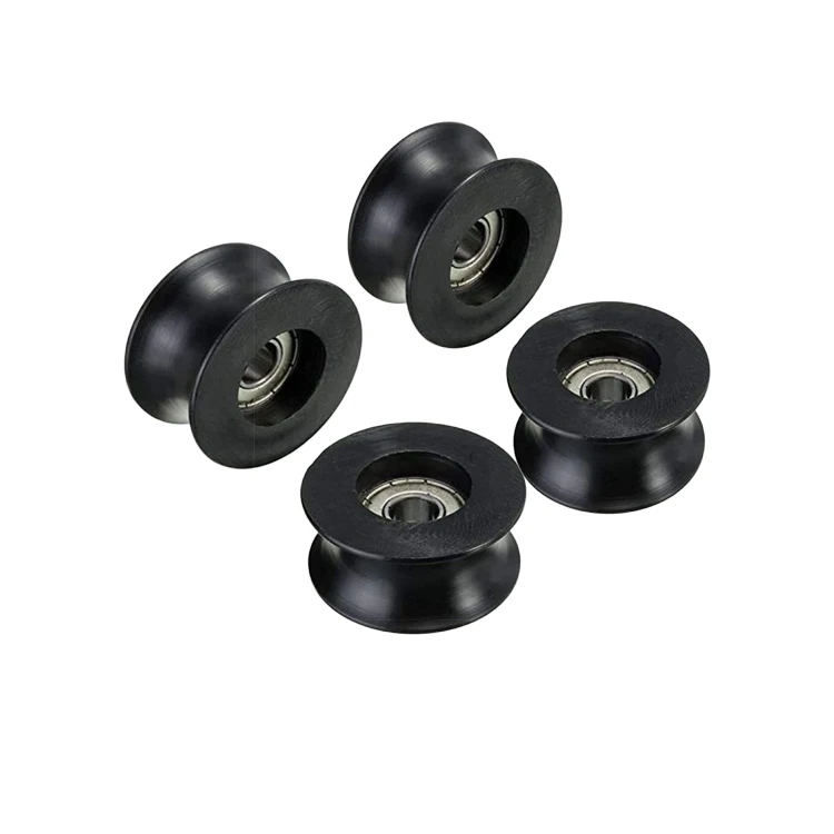 

10Pcs Roller Bearing Deep UShaped Groove Nylon Coated Pulley Guide Rail Wheel 608ZZ