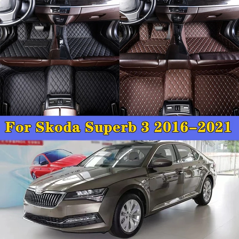 

Car Foot Pads For Skoda Superb 3 2016-2021 Car Accessories Protective Pad Custom Auto Floor Mats Automobile Carpet Cover