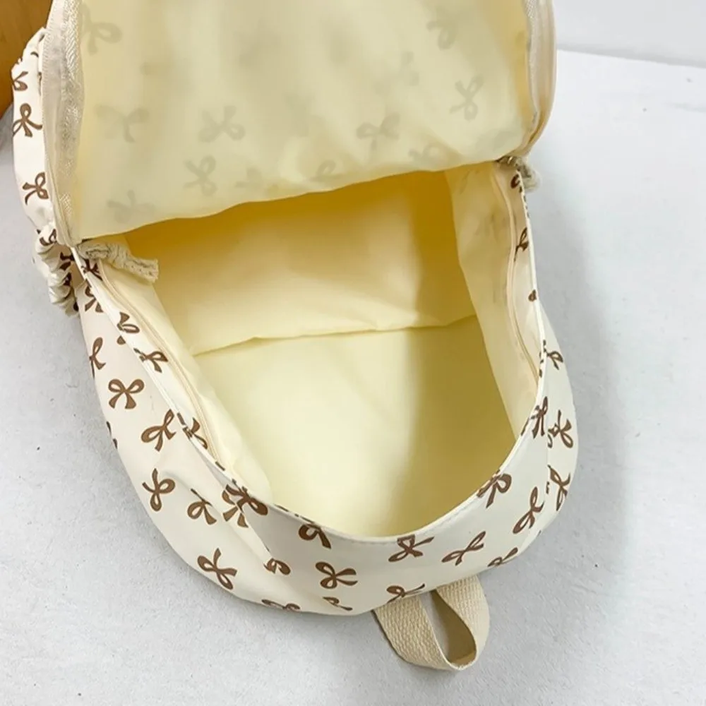 

Nylon Bow Backpack Lightweight Large Capacity Students School Bag Adjustable Strap Japanese Style Teenagers Shoulder Bag