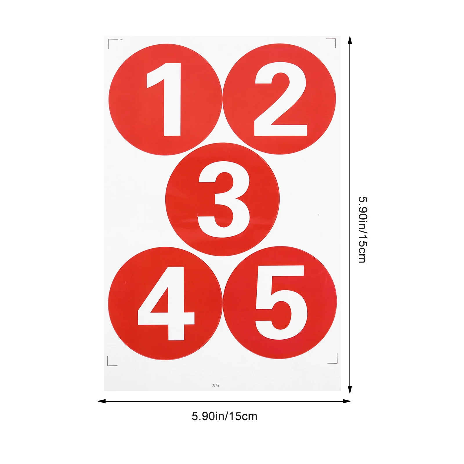 ملصقات أرقام مقاومة للماء كبيرة الحجم من مادة PVC، ملصق دائري ذاتي اللصق وقابل للإزالة، تصميم إبداعي لتزيين المنزل، حرف يدوية الصنع #5