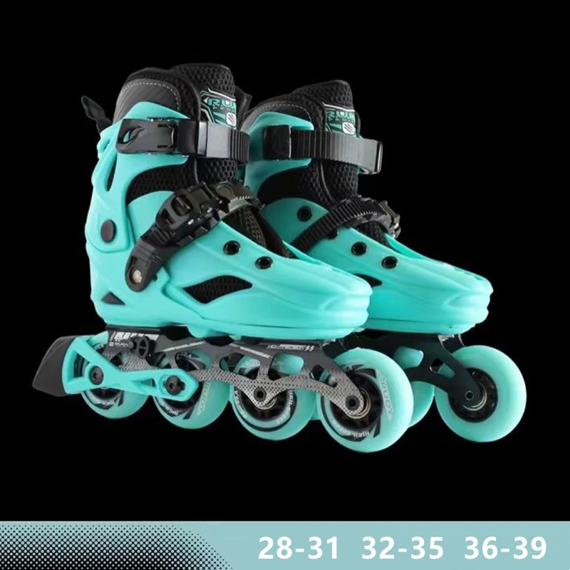Роликовые коньки Роликовые коньки Фигурные коньки с тормозным замком Регулируемый размер Съемный моющийся алюминиевый держатель ножа Зеленый Розовый