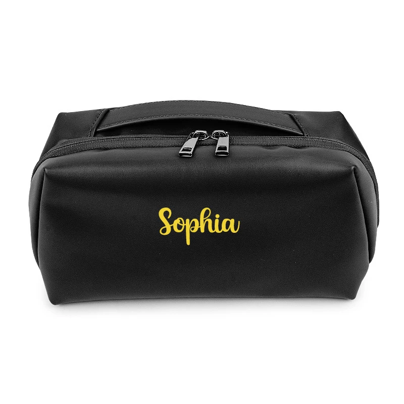 

Free Customized Initials Pu Cosmetic Bag Large Capacity Multi-Functional Portable Digital Storage Bag Cosmetic Storage Bag