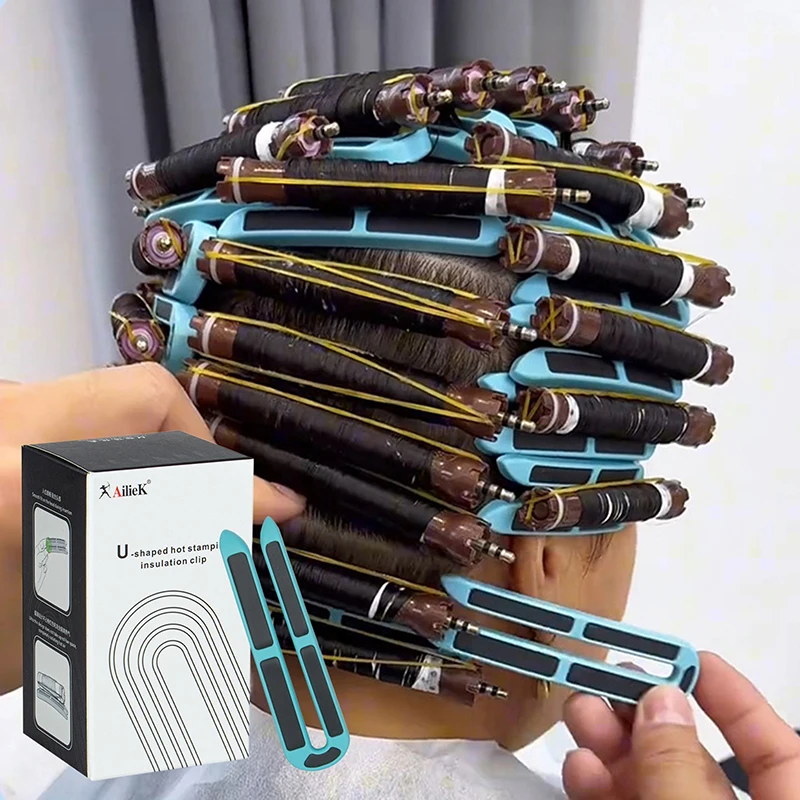 

12pcs U-shape Hair Perm Insulation Clips Multipurpose Strong Hold Heat Resistance Hair Volume Clips For Salon Home Styling Tools