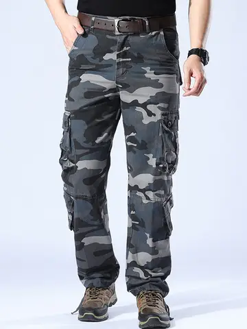 2025 Nya Camouflage Cargobyxor Herr 100% Bomull 8-Fickor Casualbyxor Utomhus Träning Vandring Klättring Bergbyxor Herr 8 best sales 8-ficks cargobyxor - №4