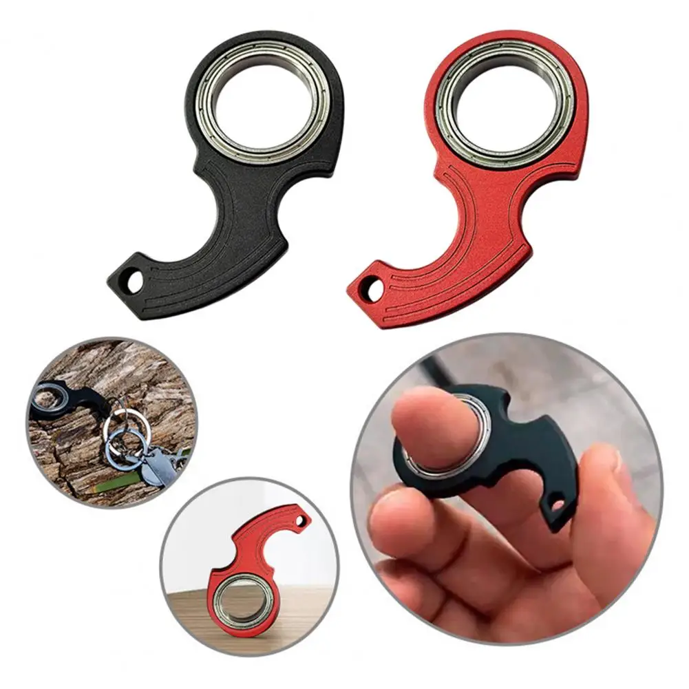 1PC Pocket-sized Fidget Spinner Metal Keychain Fidget Spinner Stress Relief Key Ring Index Finger Exercising Spinning Toy Gifts