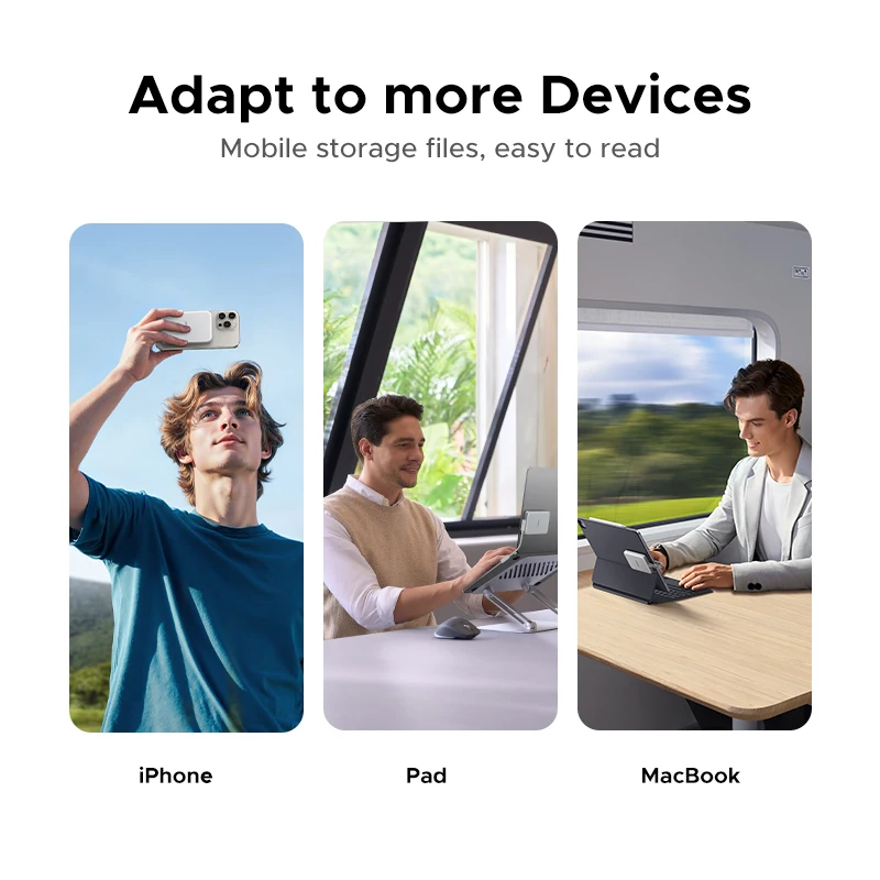 UGREEN Magnetic M.2 NVMe 2280 SSDEnclosure Magsafe SSD Case USB C 3.2Gen2 untuk NVMe PCl-E untuk iPhone 16 ProMax ProRes