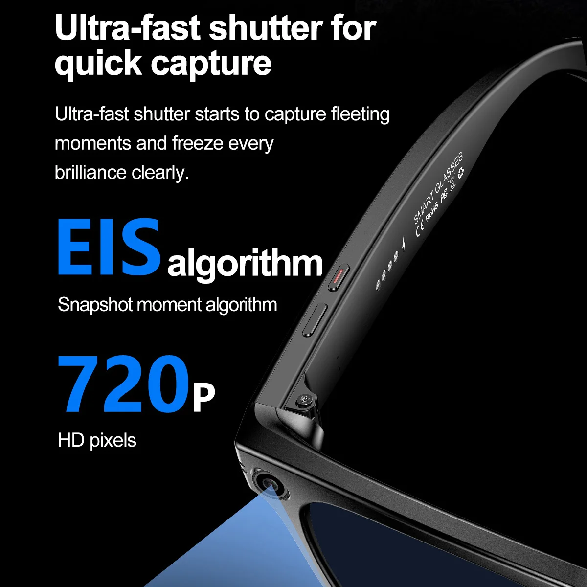 AI Smart Glasses with GPT4.0: Camera Sunglasses for Recording, Photos, Music, Calls, Real-Time Translation & Chat