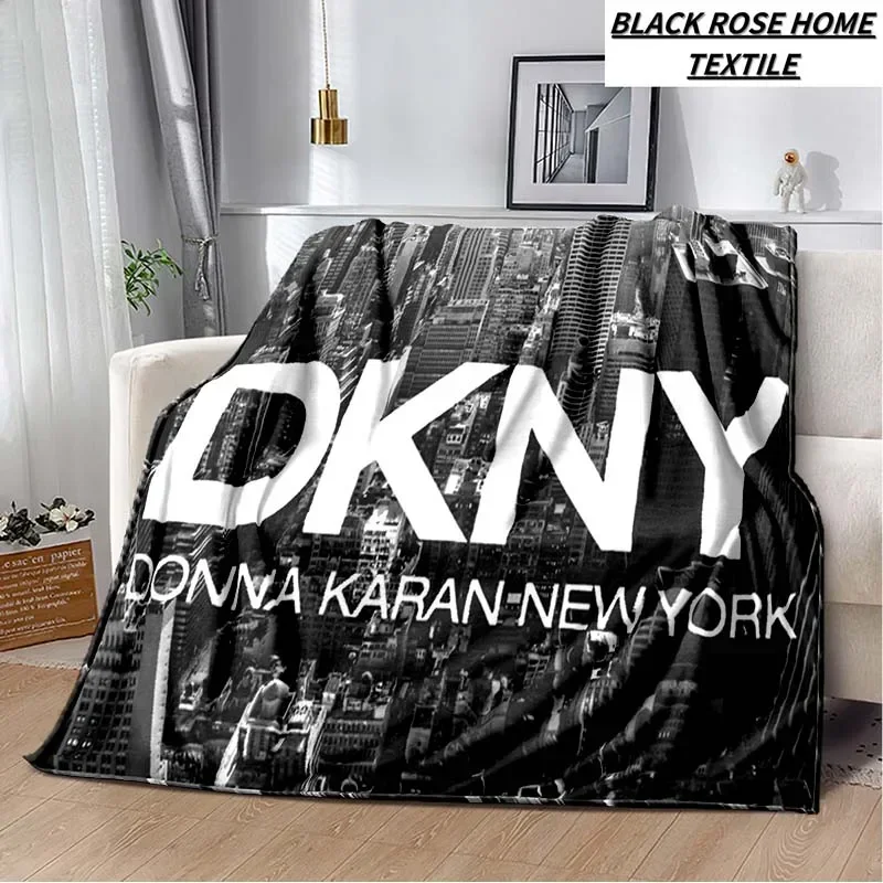 Fashion Art 3D Print D-Dkny Logo Family Gift Bedroom Sheet Outdoor Car Travel Camping Warm Cover Blanket Plush Sleeping Blanket