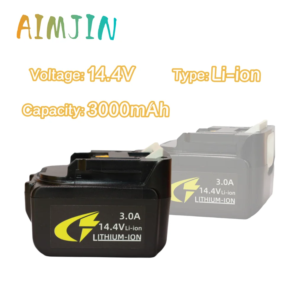 

For Makita 14.4V 3000mAh Rechargeable Li-ion Battery for BL1460 BL1430 BL1415 BL1440 194066-1 BDF343 Power Tools replacement