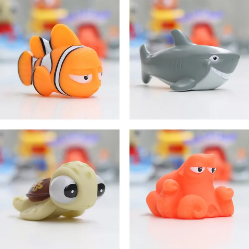 Brinquedos de banho do bebê encontrar nemo dory flutuador spray água espremer brinquedos de borracha macia banheiro jogar animais crianças banho palhaço brinquedo